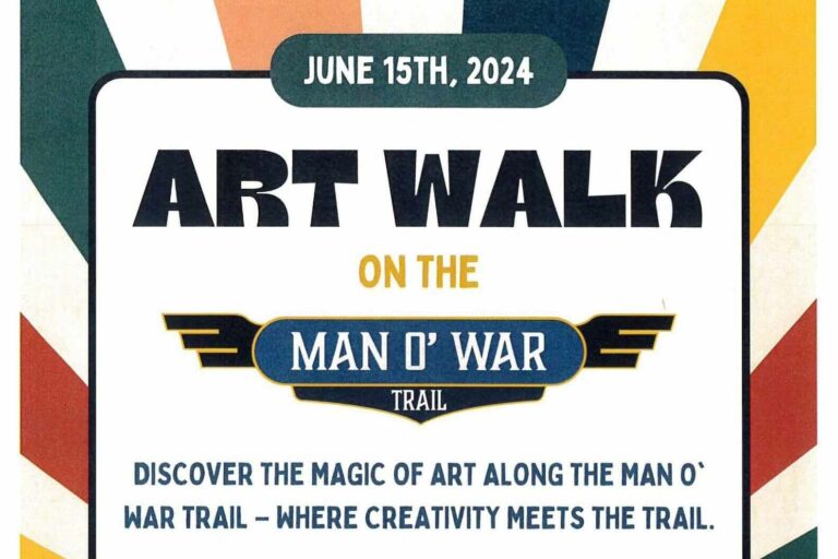 Join us for a delightful Art Walk along the stunning Man O' War