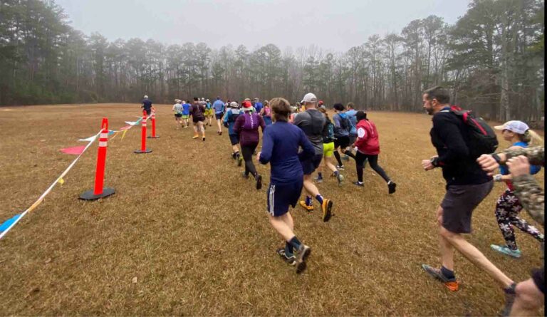Runners participate in the Holiday Hootie Hoo race